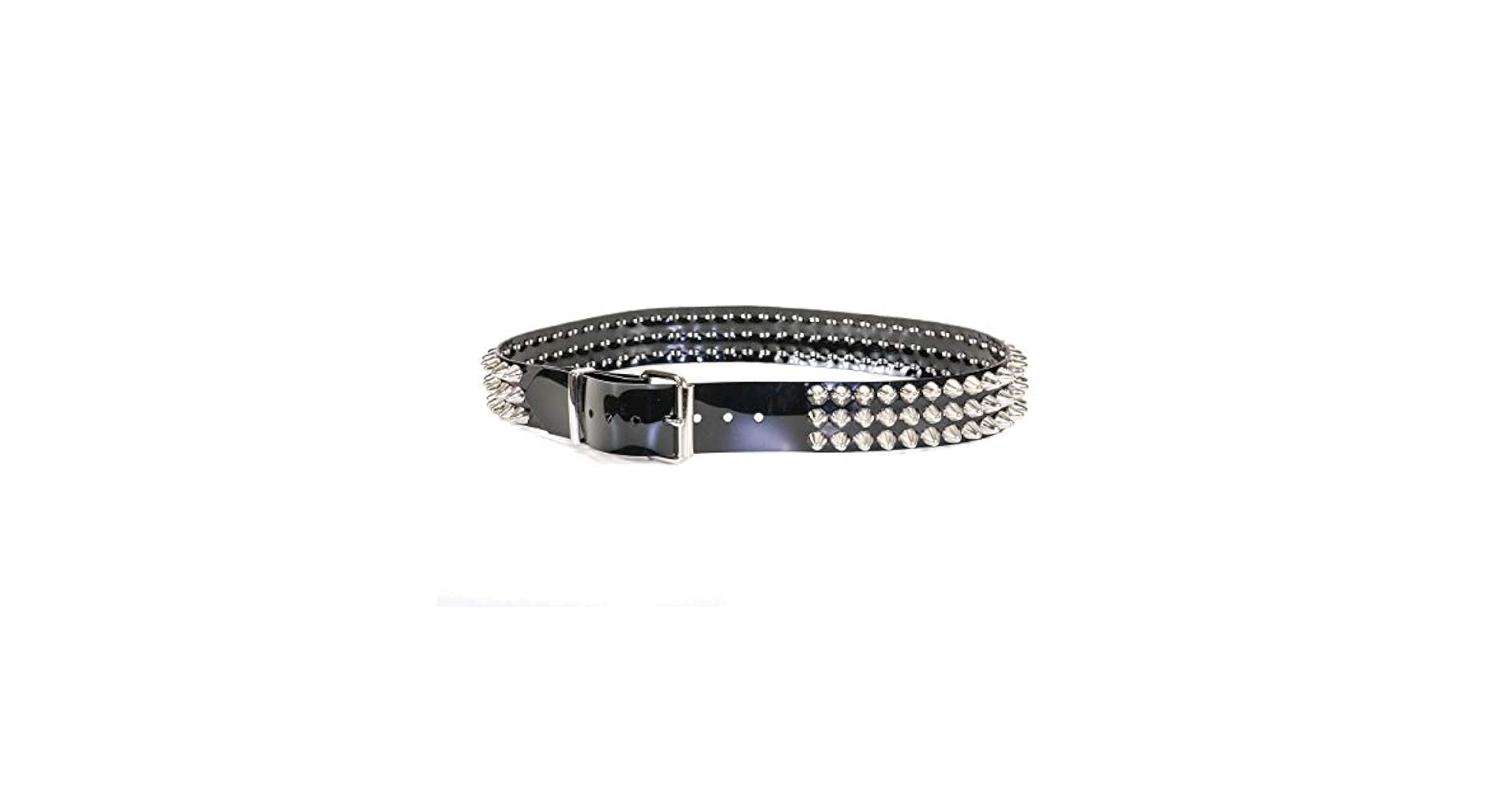 Amazon.com: UK77 Studded Belt PVC Shiny Black Vinyl USA Made